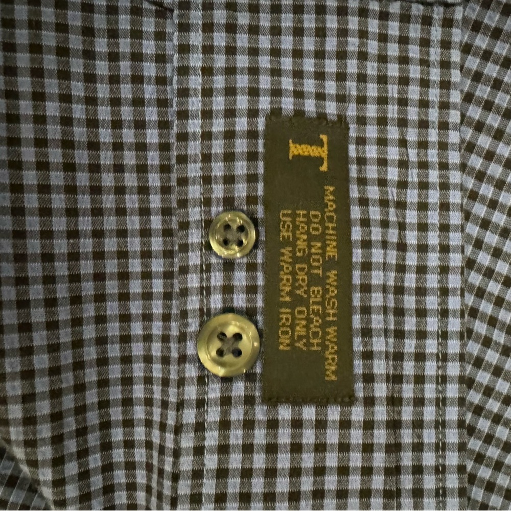 Robert Talbott Seersucker Button Down Shirt Xl Bl… - image 4